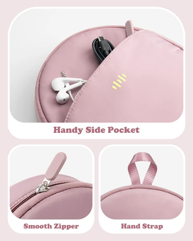 Alt view image 5 of 7 - Headphone Case Soft for JBL Tune 510BT/520BT/500BT/720BT/Sony WH-CH520/510/720/BERIBES/SoundCore/Bose/TOZO/KVIDIO/JLab,Upgraded Fabric Ultra-Thin Headphones Bag Travel Carrying Universal (Pink)