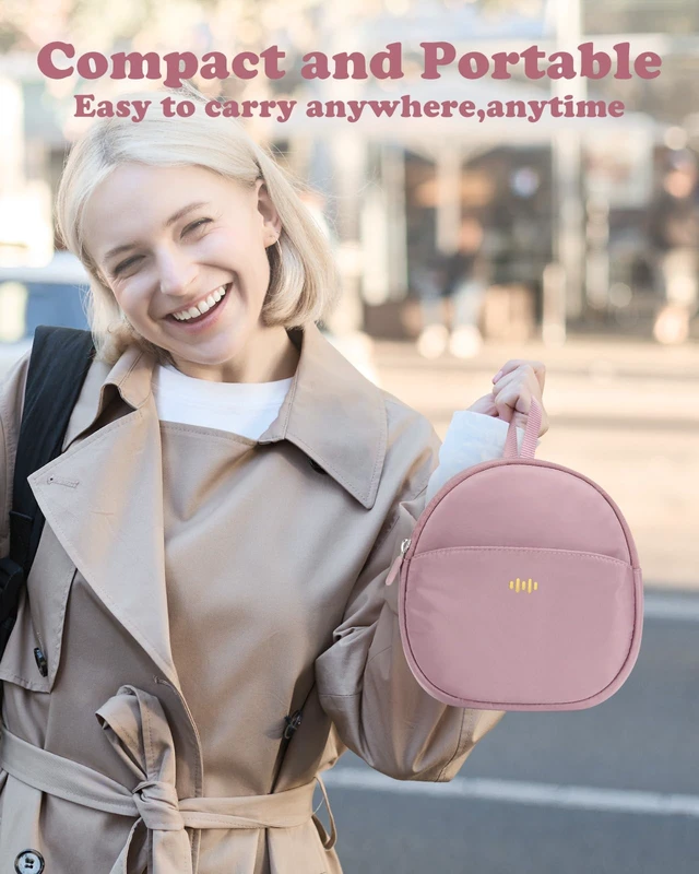 Alt view image 6 of 7 - Headphone Case Soft for JBL Tune 510BT/520BT/500BT/720BT/Sony WH-CH520/510/720/BERIBES/SoundCore/Bose/TOZO/KVIDIO/JLab,Upgraded Fabric Ultra-Thin Headphones Bag Travel Carrying Universal (Pink)