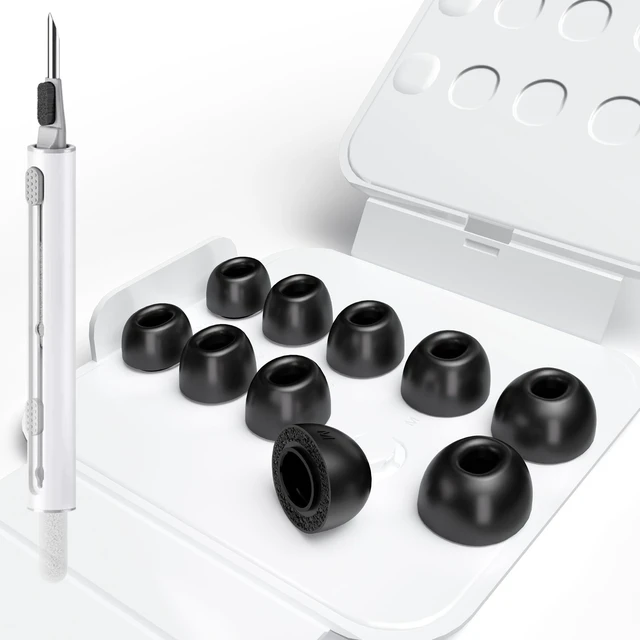Main image of 5 Pairs for AirPods Pro 3 Memory Foam Ear Tip (XS/S/M/L) with Cleaning Pen & Storage Box, Enhanced Noise Isolation, Ultra-Comfortable, 5 Sizes Replacement Ear Tips for AirPods Pro 3