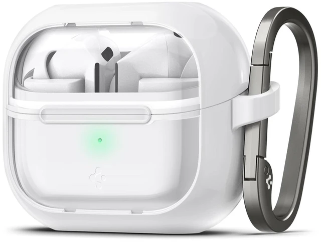 Main image of Ultra Hybrid Designed for Galaxy Buds3, Buds3 Pro & 3 FE (2025/2024) TPU & PC Dual Layer Protection, Anti-Yellowing Clear Cover with Carabiner - Jet White