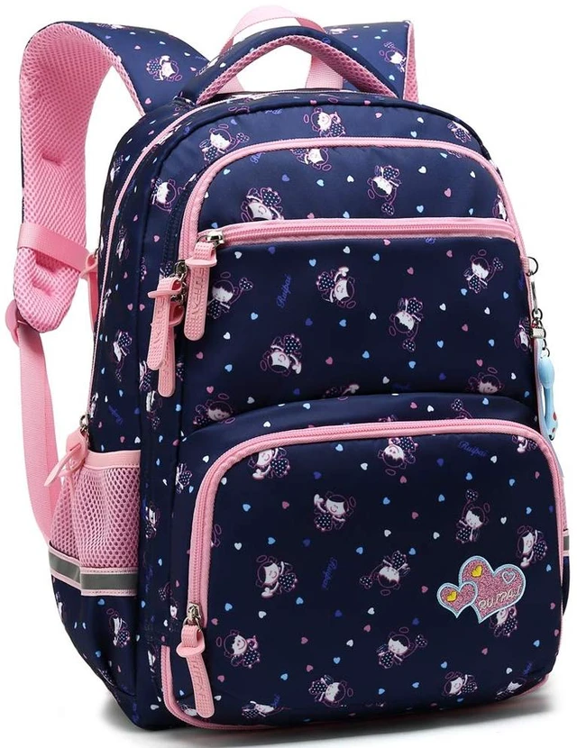 Main image of Kids Girls School Backpack with Chest Strap Princess Cute Big Elementary Bookbag (Medium, Royalblue)