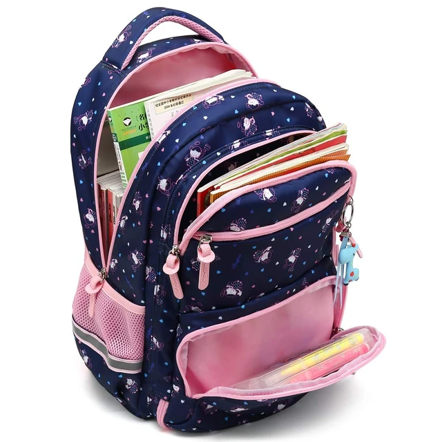 Alt view image 4 of 7 - Kids Girls School Backpack with Chest Strap Princess Cute Big Elementary Bookbag (Medium, Royalblue)