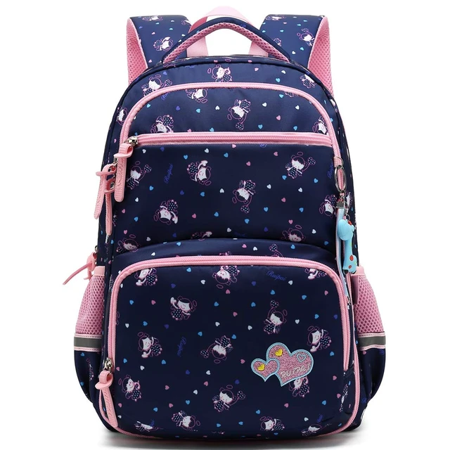 Alt view image 7 of 7 - Kids Girls School Backpack with Chest Strap Princess Cute Big Elementary Bookbag (Medium, Royalblue)