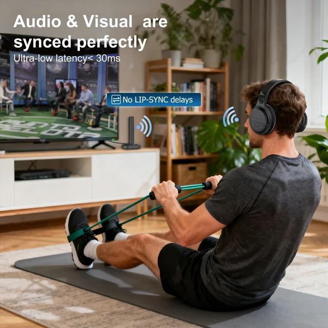 Alt view image 5 of 7 - Wireless Headphones for TV Watching, 30 Hrs Playtime Digital Optical RCA AUX 3.5 MM Transmitter Charging Dock, Over Ear Headset for Seniors, Plug and Play