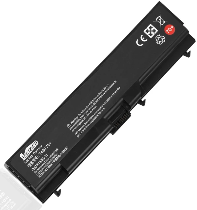 Main image of T430 70+ Replacement Battery for Lenovo ThinkPad T430 L530 W520 SL410 2842 SL510K Edge 14" 05787UJ, Compatible with Part Numbers 42T4737 51J0499 FRU 42T4702, 6-Cell 5200mAh Rechargeable Li-ion
