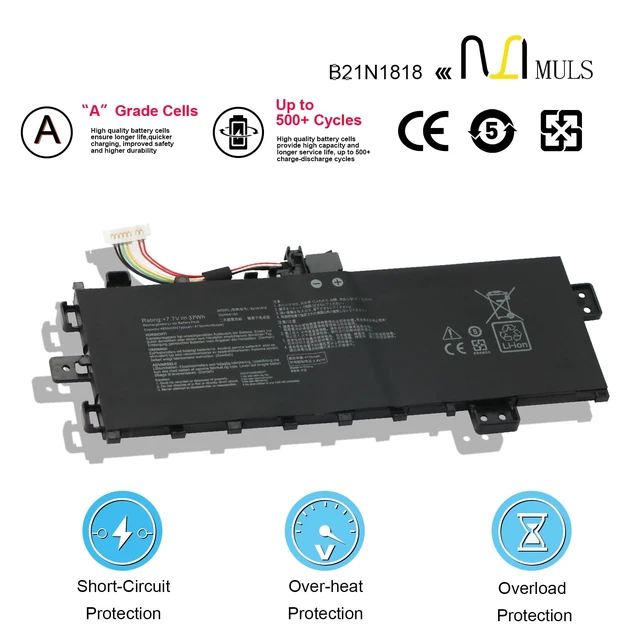 Alt view image 4 of 7 - B21N1818 C21N1818 Laptop Battery for Asus VivoBook 17 S712 X712 A712 D712 F712 K712 M712 P1701 A712E A712EA A712FA D712DA D712UA X712DA X712FA X712FB X712JA S712DA S712EA S712FA S712JA S712UA