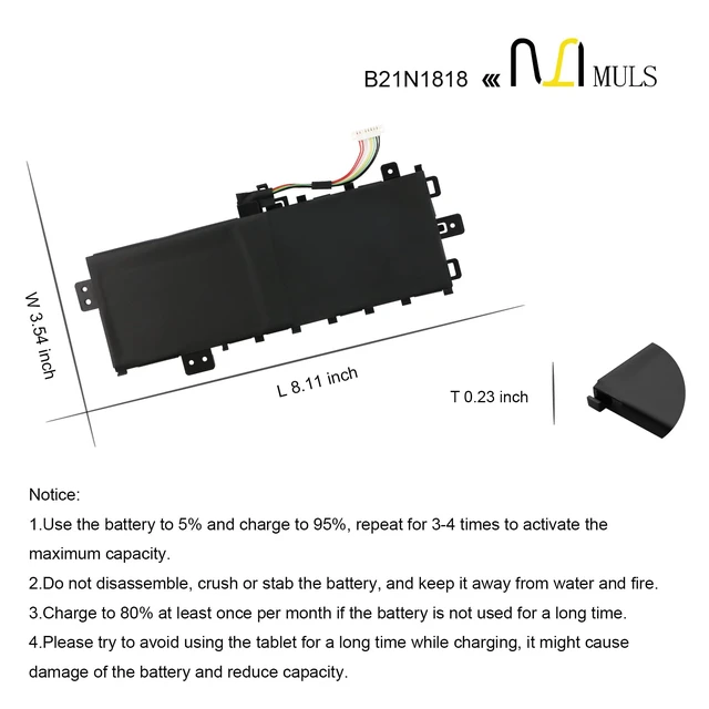 Alt view image 7 of 7 - B21N1818 C21N1818 Laptop Battery for Asus VivoBook 17 S712 X712 A712 D712 F712 K712 M712 P1701 A712E A712EA A712FA D712DA D712UA X712DA X712FA X712FB X712JA S712DA S712EA S712FA S712JA S712UA
