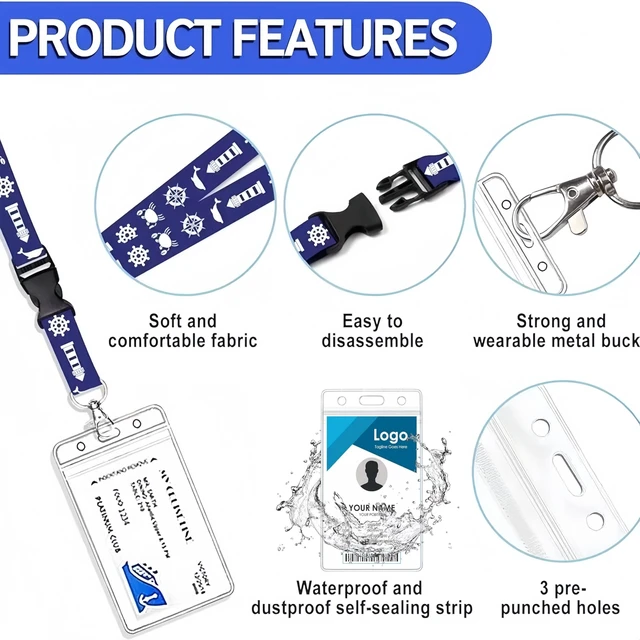 Alt view image 3 of 7 - 2026 All in One Cruise Essentials Kit Non Surge Power Strip Travel Set Cruise line safety approved, magnetic hooks, waterproof phone pouch, lanyards luggage tags towel bands cabin organizer