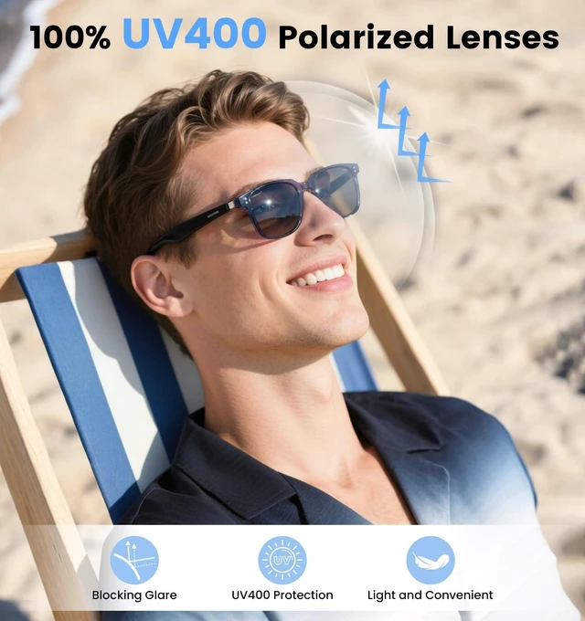Alt view image 5 of 7 - AI Translation Smart Glasses with Chat GPT for Men& Women, Bluetooth 5.4 Sunglasses with Translator 100 Languages& Accents,Multifunctional Outdoor UV Protection Glasses for Travel Trade Business-Gray