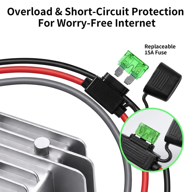 Alt view image 3 of 7 - Starlink Mini 12V Adapter, Starlink Power Supply with DC Step Up Converter 12/24V to 30V 3.5A Starlink Mini Accessories with Fuse & Female Plug, Aluminum Boost Module for RV, Truck, Yacht(6.6FT)
