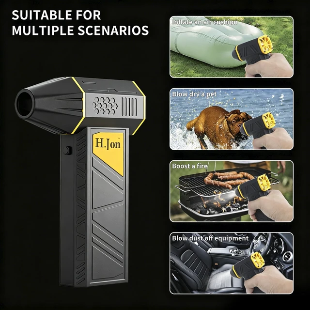 Alt view image 6 of 7 - Compressed Air Duster, 130000RPM Electric Air Duster,Cordless Air Blower with 2-Gear Turbo Fan, Canned Air Alternative for Keyboard, PC, Computer, Car, Home & Outdoor Camping Use 8000mAh