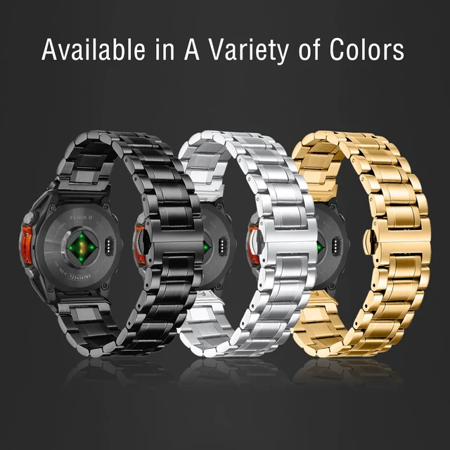 Alt view image 5 of 7 - 26mm QuickFit Metal Band for Garmin Fenix 9 Pro 51mm/9 - Silver Solid Stainless Steel Wristband Strap, Exquisite Replacement Band for Garmin Fenix 8 Pro 51mm/Fenix 8/D2 Mach 2 Pro/D2 Mach 2