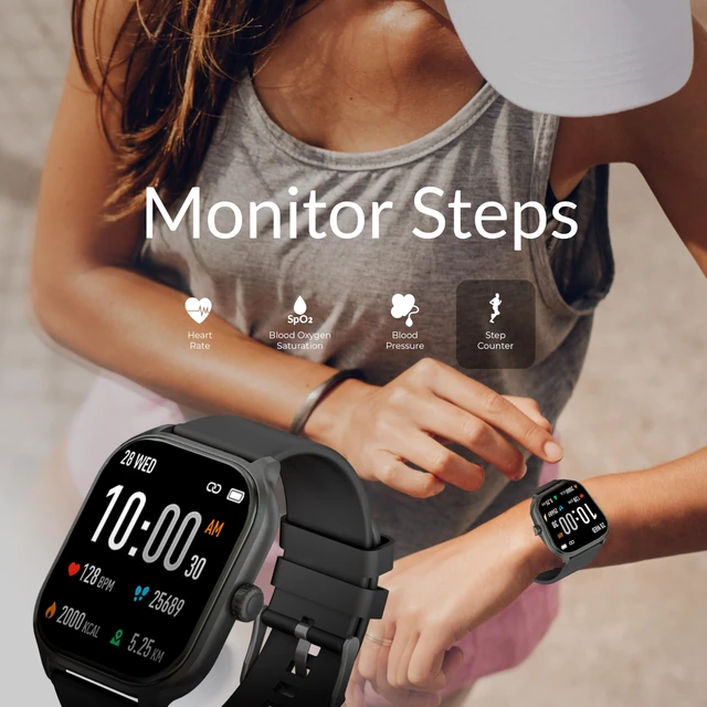 Alt view image 3 of 7 - SC-181SW 2-inch Touch Screen Smartwatch with Heart Rate Monitor, Blood Pressure, Oxygen Levels, Calories, Steps, Sleep Monitoring, Voice Assistance & IP67 Waterproof Fitness Tracker