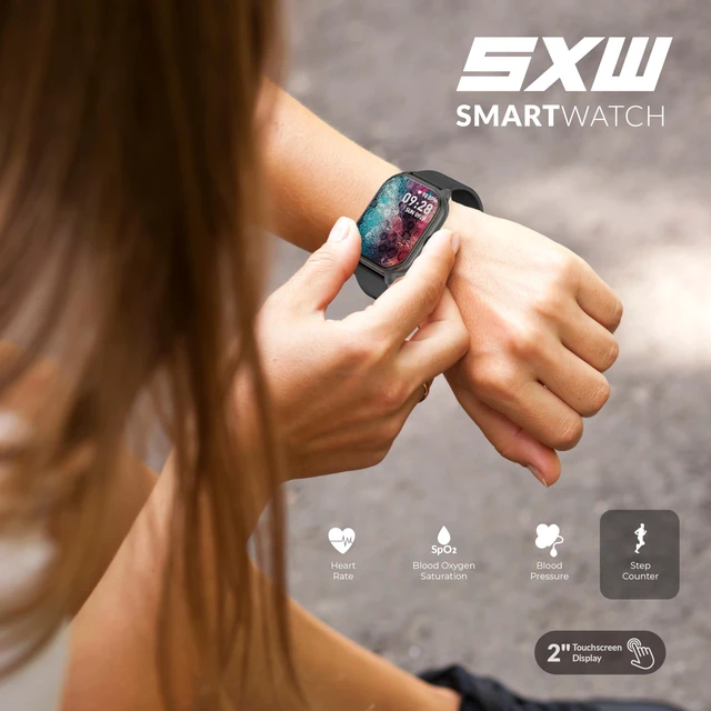 Alt view image 5 of 7 - SC-181SW 2-inch Touch Screen Smartwatch with Heart Rate Monitor, Blood Pressure, Oxygen Levels, Calories, Steps, Sleep Monitoring, Voice Assistance & IP67 Waterproof Fitness Tracker