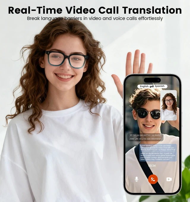 Alt view image 3 of 7 - AI Translation Smart Glasses with Chat GPT for Men& Women, Bluetooth 5.4 Sunglasses with Translator 100 Languages,Multifunctional Outdoor UV Protection Glasses for Travel Trade Business-Gray2