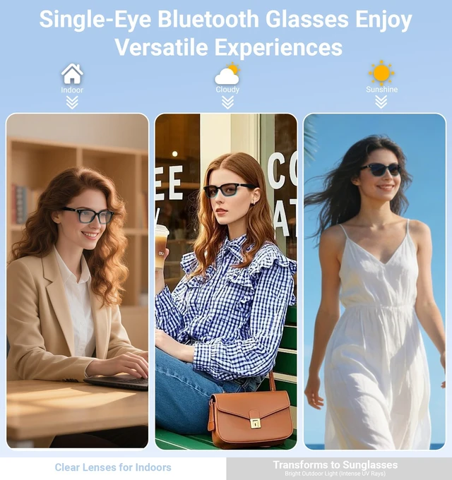 Alt view image 4 of 7 - AI Translation Smart Glasses with Chat GPT for Men& Women, Bluetooth 5.4 Sunglasses with Translator 100 Languages,Multifunctional Outdoor UV Protection Glasses for Travel Trade Business-Gray2