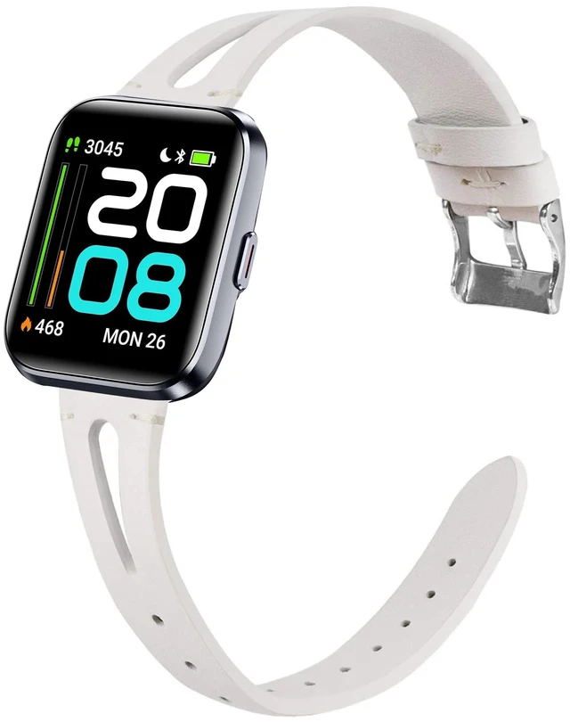 Main image of Slim Vintage Leather Strap Replacement for Quican ID208 Plus 1.8 Inches Smart Watch