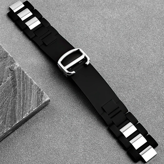 Alt view image 5 of 5 - Rubber Strap Band Replacement For Cartier Must 21 Chronoscaph