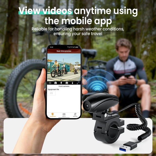 Alt view image 5 of 7 - L8 Motorcycle Camera,Helmet Camera HD 1080PP with Single Lens,IP65 Waterproof,Parking Mode,Motorcycle Dash Cam with 64GB SD CardDriving Recorder Suitable for Motorcycles/Tricycles/Ebike