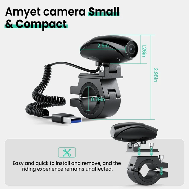 Alt view image 6 of 7 - L8 Motorcycle Camera,Helmet Camera HD 1080PP with Single Lens,IP65 Waterproof,Parking Mode,Motorcycle Dash Cam with 64GB SD CardDriving Recorder Suitable for Motorcycles/Tricycles/Ebike