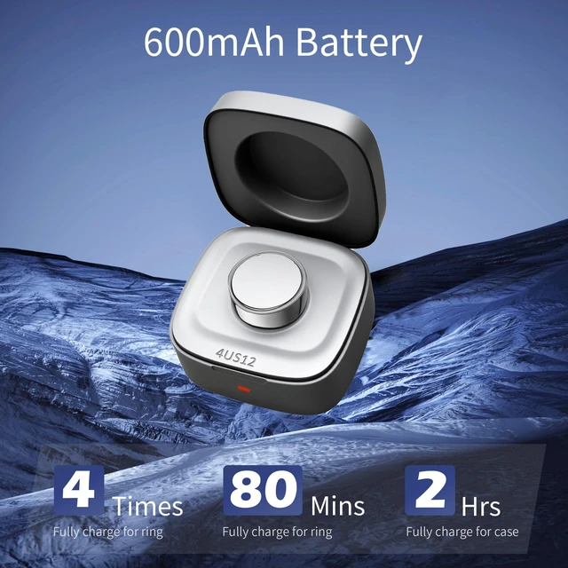 Alt view image 2 of 7 - Smart Ring Charger Case Only Compatible with Oura Gen 4 - Charging Box with Indicator Light - Portable for Ring Storage, Travel, Prevent Scratches (size 12)