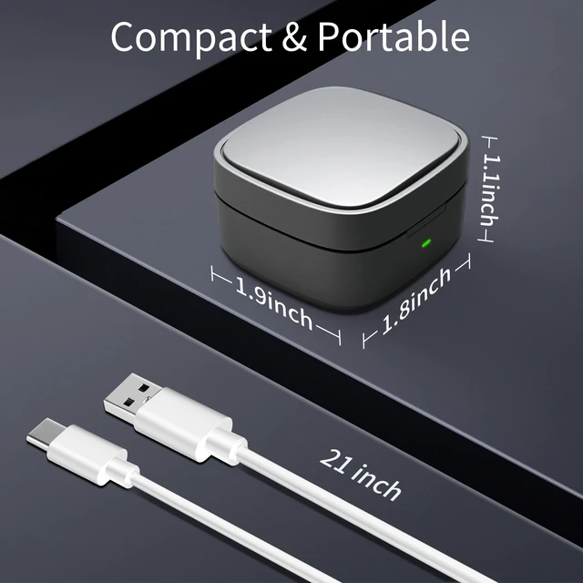 Alt view image 6 of 7 - Smart Ring Charger Case Only Compatible with Oura Gen 4 - Charging Box with Indicator Light - Portable for Ring Storage, Travel, Prevent Scratches (size 12)