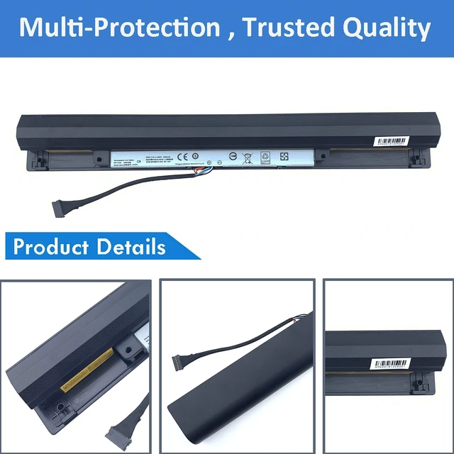 Alt view image 3 of 7 - L15L4E01 Battery L15L4A01 for Lenovo Ideapad 100 110 300 110-15ISK 17ACL for 100-14IBD 100-15IBD 110-17IKB 300-15ABM 300-15IBR 300-15IBY 300-15IBR 300-15IBY 300-15IBY 300-15ISK 300-17ISK 80Q70021US