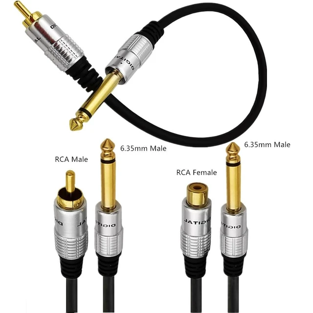 Alt view image 3 of 5 - 6.35mm to RCA, RCA to 1/4 Mono TS Cable, Gold Plated 6.35mm Mono Male to RCA Male Audio Interconnect Cable 6Feet/1.8M