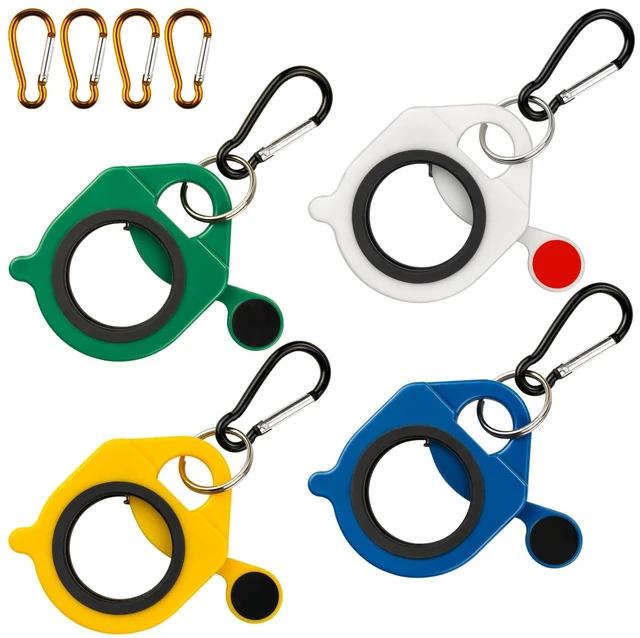 Main image of Zip Tie Holder, 4-Pack WYGB Assorted Colors Reusable Cable Tie Holder, No.5 Carabiner, ABS Plastic, Outdoor Use, Heavy Duty Ziptie Organizer Clip for Electrician Tool Belt Wrap Storage