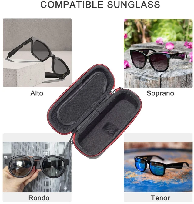 Alt view image 3 of 7 - Carrying Case for Bose Frames Audio Sunglasses: Frames Soprano/Frames Tenor/Frames Alto/Frames Rondo Smart Glasses, Bluetooth Audio SunglassesNOT for Frames Tempo