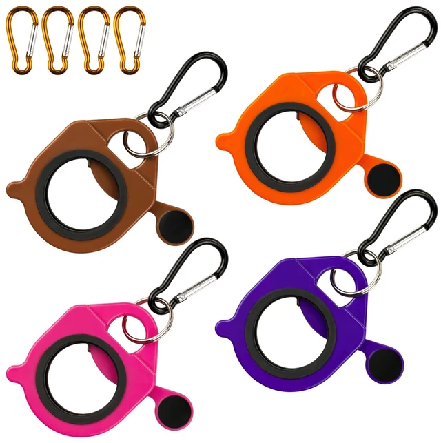 Main image of Zip Tie Holder, 4-Pack OBPP Assorted Colors Reusable Cable Tie Holder, No.5 Carabiner, ABS Plastic, Outdoor Use, Heavy Duty Ziptie Organizer Clip for Electrician Tool Belt Wrap Storage