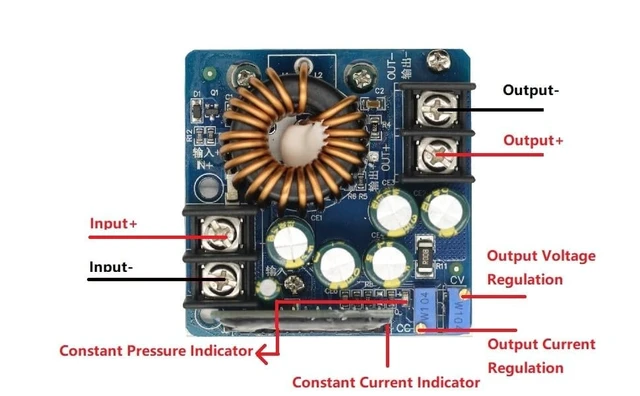 Alt view image 6 of 6 - DC-DC 400W High-Power Step Down Buck Converter, 10-60V Input, 0-45V Output, 0.2-15A Constant Current, 280W Max Power, 92%-96% Efficiency, Input Undervoltage Protection