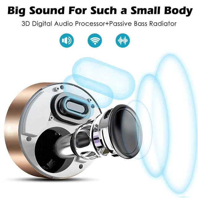Alt view image 5 of 6 - Smart LED Touch Play Bluetooth Speaker Portable Wireless Speakers with HD Sound / 12-Hour Playtime/Bluetooth 5.0 / Micro SD Support, for iPhone/ipad/Samsung/Tablet/Laptop/Notebook (Gold)