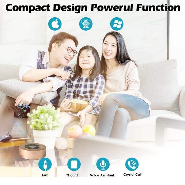 Alt view image 6 of 6 - Smart LED Touch Play Bluetooth Speaker Portable Wireless Speakers with HD Sound / 12-Hour Playtime/Bluetooth 5.0 / Micro SD Support, for iPhone/ipad/Samsung/Tablet/Laptop/Notebook (Gold)