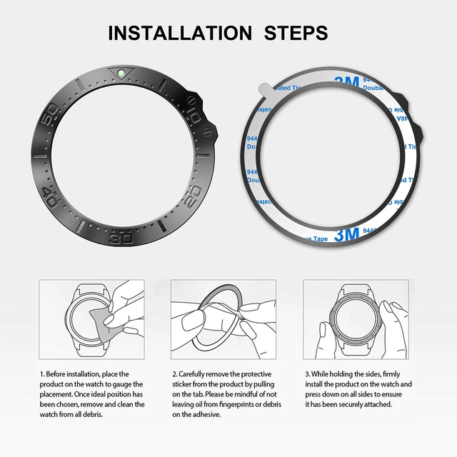 Alt view image 4 of 4 - Stainless Steel Bezel Ring Compatiable with Garmin Fenix 5X Watch Bezel Ring Adhesive Cover Anti Scratch & Collision Protector for Garmin Watch Accessory (Black - Not Fit Fenix 5 / 5X Plus)