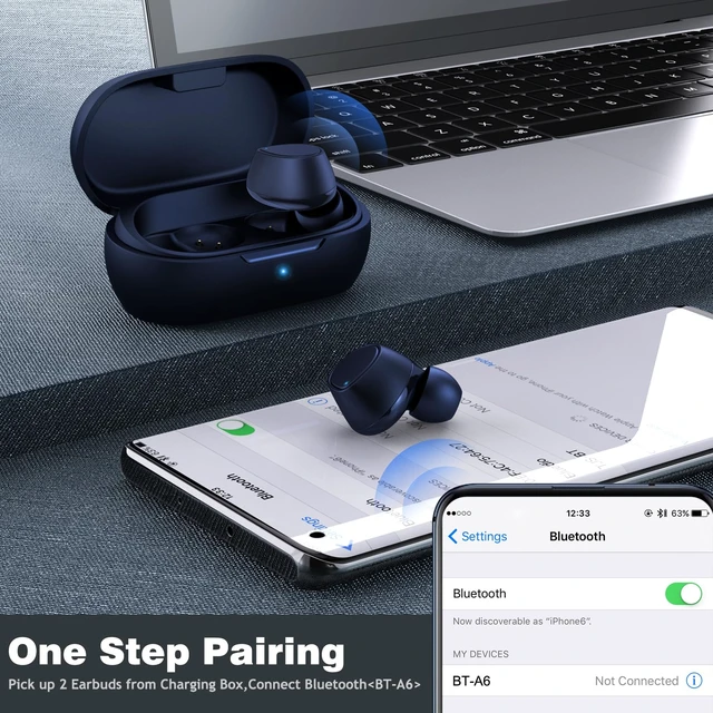 Alt view image 2 of 7 - 5.2 Bluetooth Headphones for Apple Android Wireless Earbuds with Case Small Ear Buds True Earphones with Mic for Samsung S26 S25 S24 S23 for iPhone Duo 18 17 17e 16 16e 15 Pro Max 14 Plus 13 12