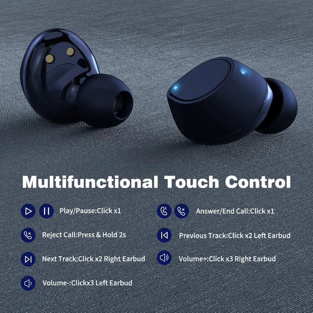 Alt view image 6 of 7 - 5.2 Bluetooth Headphones for Apple Android Wireless Earbuds with Case Small Ear Buds True Earphones with Mic for Samsung S26 S25 S24 S23 for iPhone Duo 18 17 17e 16 16e 15 Pro Max 14 Plus 13 12