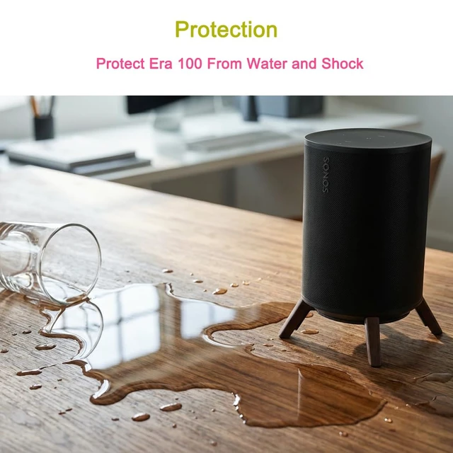 Alt view image 5 of 6 - Wooden Desk Stand Wood Tripod Mount Holder for Sonos Era 100 Alexa Speaker Natural Wooden,Stable Tripod Mount Holder with Metal Frame,Easy Setup Design and Better Sound for Sonos era100 Alexa Speaker