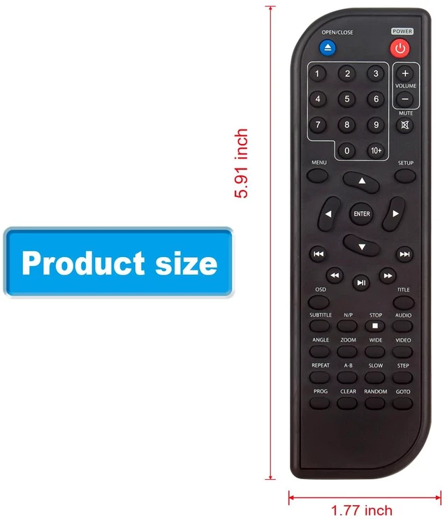 Alt view image 3 of 7 - Replace Remote Controller Compatible with Craig Portable CD DVD Video Player CVD401A CVD512A