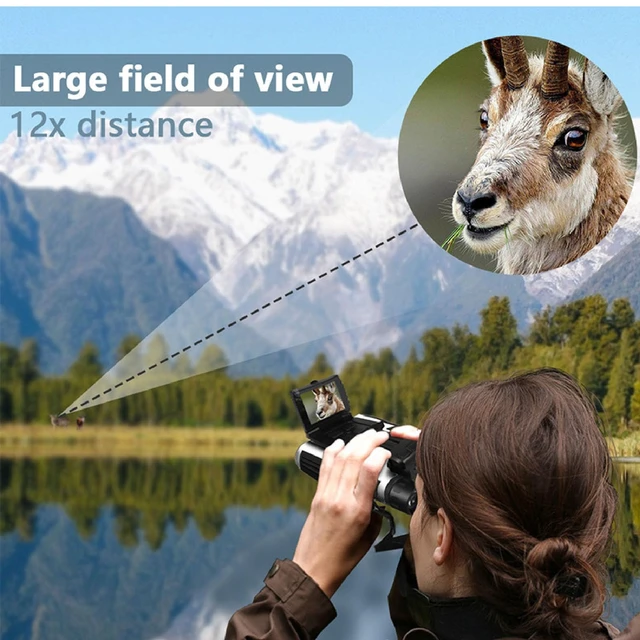 Alt view image 3 of 7 - Digital Binoculars with 48MP Camera 2.5K Videos,12x32 Binoculars,Binoculars for Adults High Powered,2.4 Color Display 12x Optical Zoom 8X Digital Zoom Ideal for Concerts,Bird