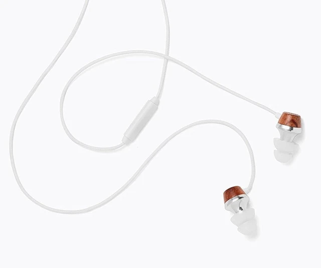 Alt view image 3 of 6 - ALN Premium Genuine Wood in-Ear Noise-isolating Headphones, Earbuds, Earphones with Mic (White)