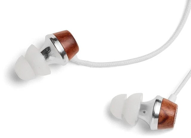 Alt view image 5 of 6 - ALN Premium Genuine Wood in-Ear Noise-isolating Headphones, Earbuds, Earphones with Mic (White)