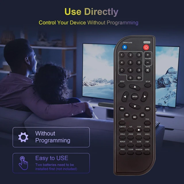 Alt view image 6 of 7 - Replace Remote Controller Compatible with Craig Portable CD DVD Video Player CVD401A CVD512A