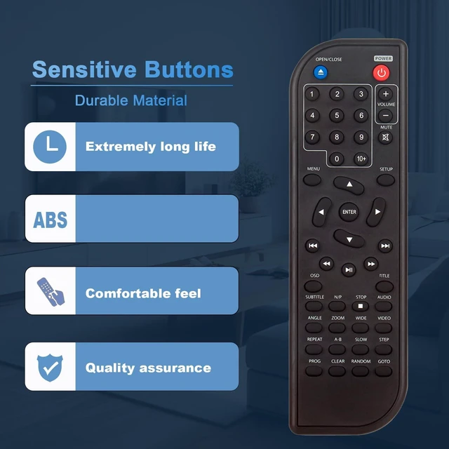 Alt view image 7 of 7 - Replace Remote Controller Compatible with Craig Portable CD DVD Video Player CVD401A CVD512A