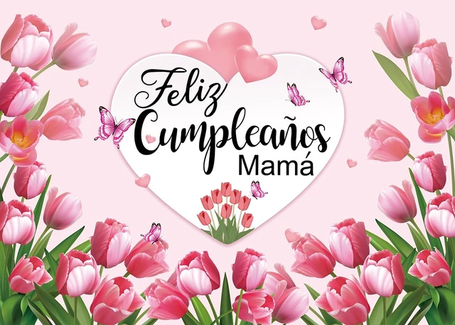 Alt view image 2 of 7 - Feliz Cumpleanos Mama Backdrop Mexico Happy Mother's Day Pink Flowers Background Best Mom Ever I Love Mom Birthday Party Decorations Photo Booth Props (8x6FT)