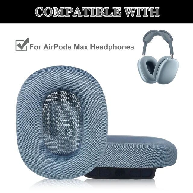 Alt view image 2 of 7 - AirPods Max Ear Cushions, Replacement Earpads for AirPods Max (2024) Headphones, Mesh Fabric Ear Pads with Memory Foam and Magnet for AirPods Max (Blue)