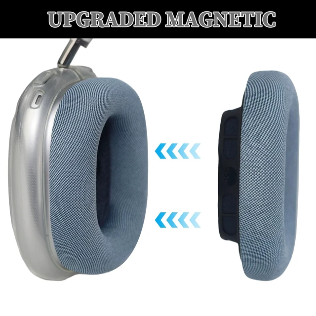 Alt view image 5 of 7 - AirPods Max Ear Cushions, Replacement Earpads for AirPods Max (2024) Headphones, Mesh Fabric Ear Pads with Memory Foam and Magnet for AirPods Max (Blue)
