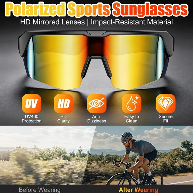 Alt view image 2 of 7 - Waterproof Bluetooth Glasses for Men Women UV400 Smart Sports Eyewear Noise Reduction, Built-in Mic, Voice Assistant, Polarized Lenses, UV Protection,Waterproof for Running Hiking Fishing Driving
