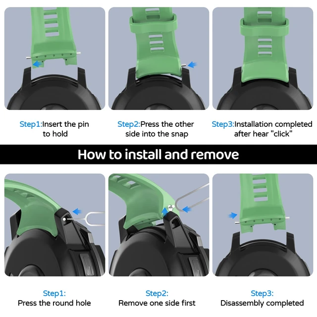 Alt view image 3 of 7 - Watch Band for Garmin Instinct 3 45mm/Instinct E 45mm 22mm Silicone Replacement Watch Strap