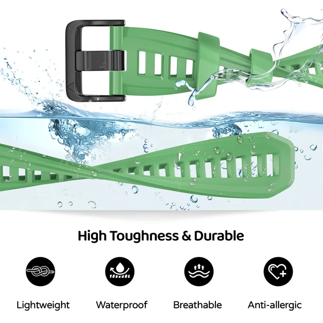 Alt view image 4 of 7 - Watch Band for Garmin Instinct 3 45mm/Instinct E 45mm 22mm Silicone Replacement Watch Strap